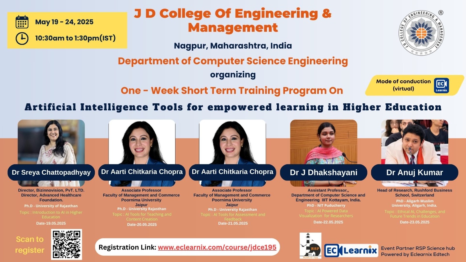 One week Short Term Training Program (STTP) On Artificial Intelligence Tools for empowered learning in Higher Education 2025